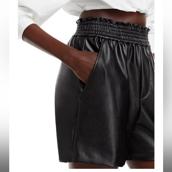 A.L.C. Kaleb Vegan Leather High-Waisted Shorts Size XS - Picture 3 of 11